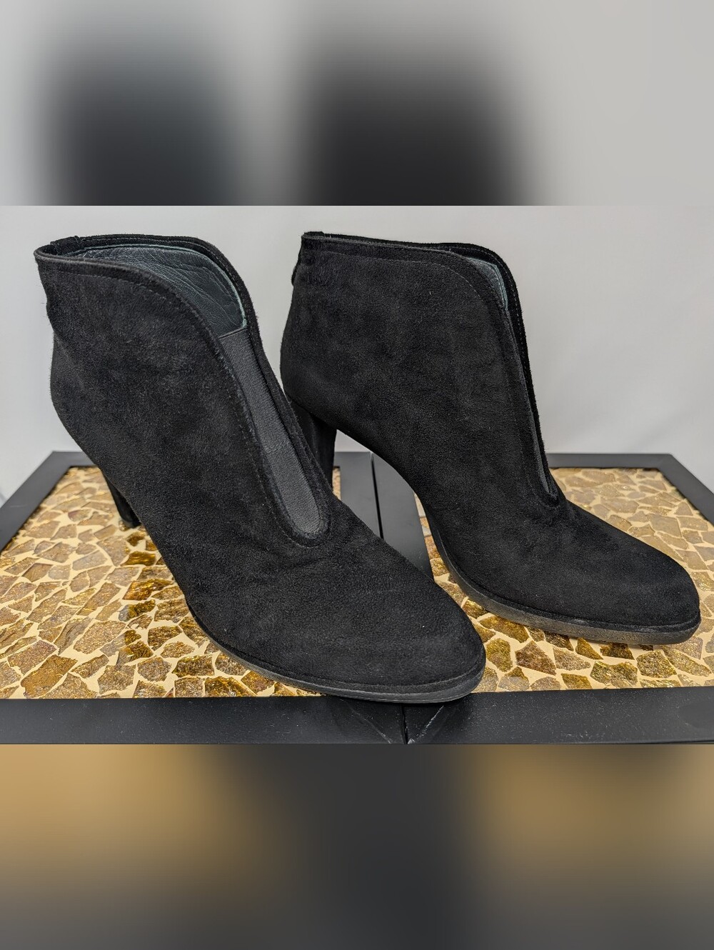 Stuart Weitzman Black Suede Ankle Booties - Picture 3 of 8